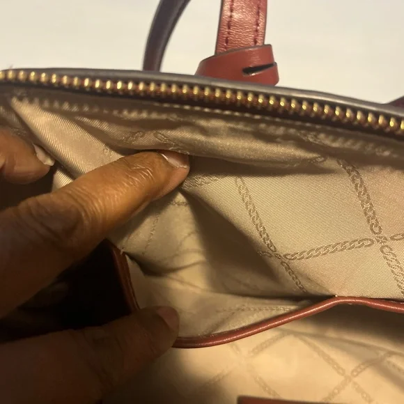 AUTHENTIC Michael Kors orange-reddish in color tote Bag. - Picture 11 of 15